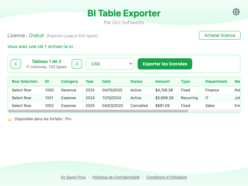 Capture d'écran du popup de l'extension